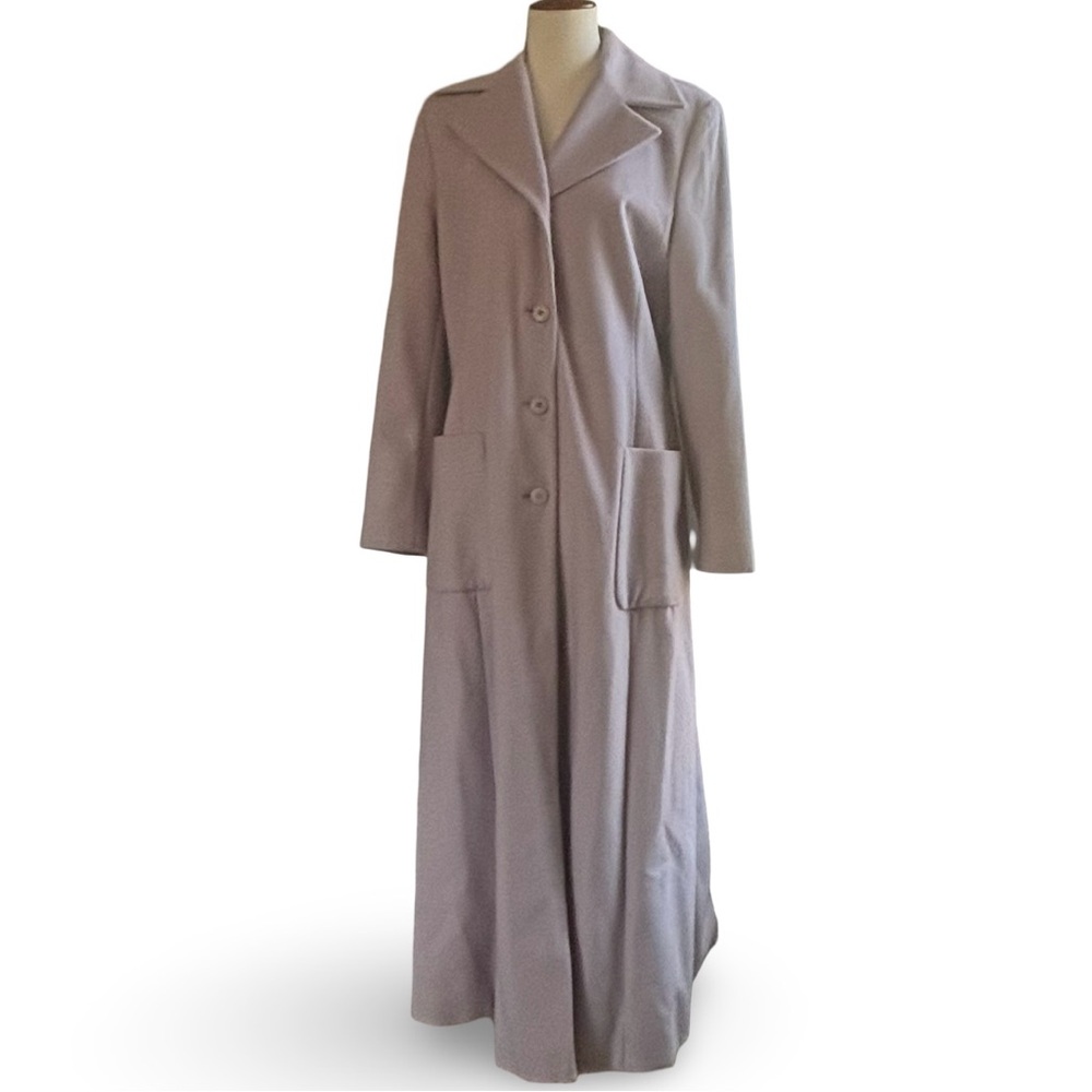 Vintage Paradox Pale Lavender 100% Virgin Wool Full Length Winter Coat, [Size 14